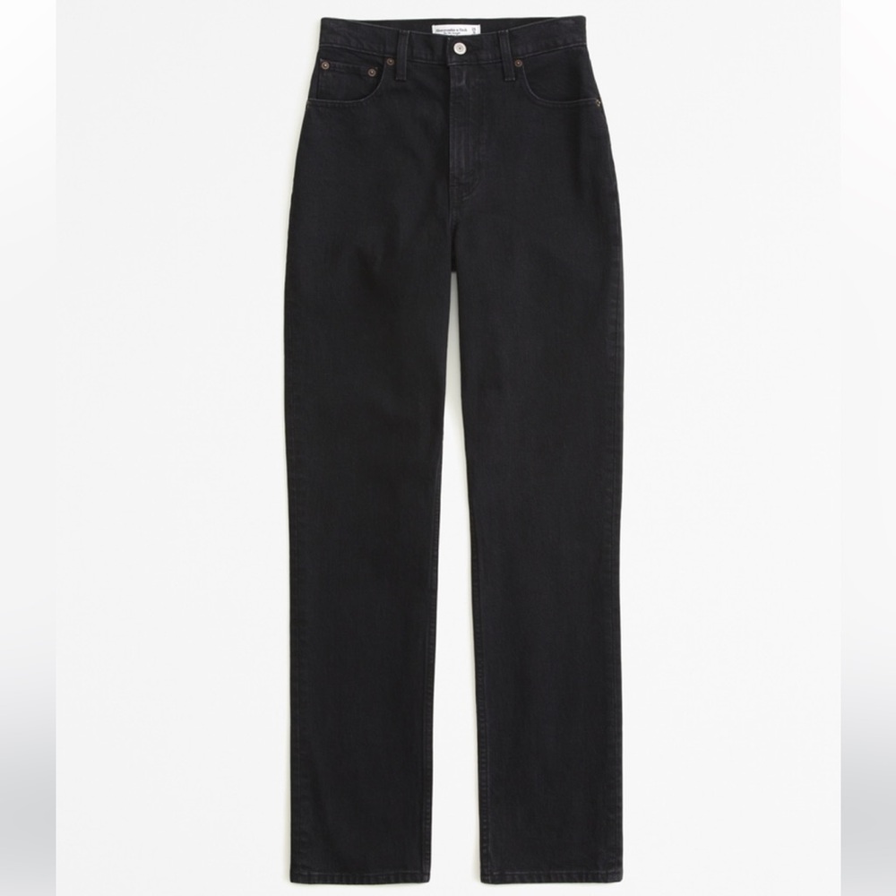 NWOT Abercrombie & Fitch Black 90’s Straight Ultra High Rise Jeans